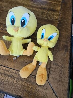 Peanuts Yellow Tweety Plush Pair with Blue Eyes
